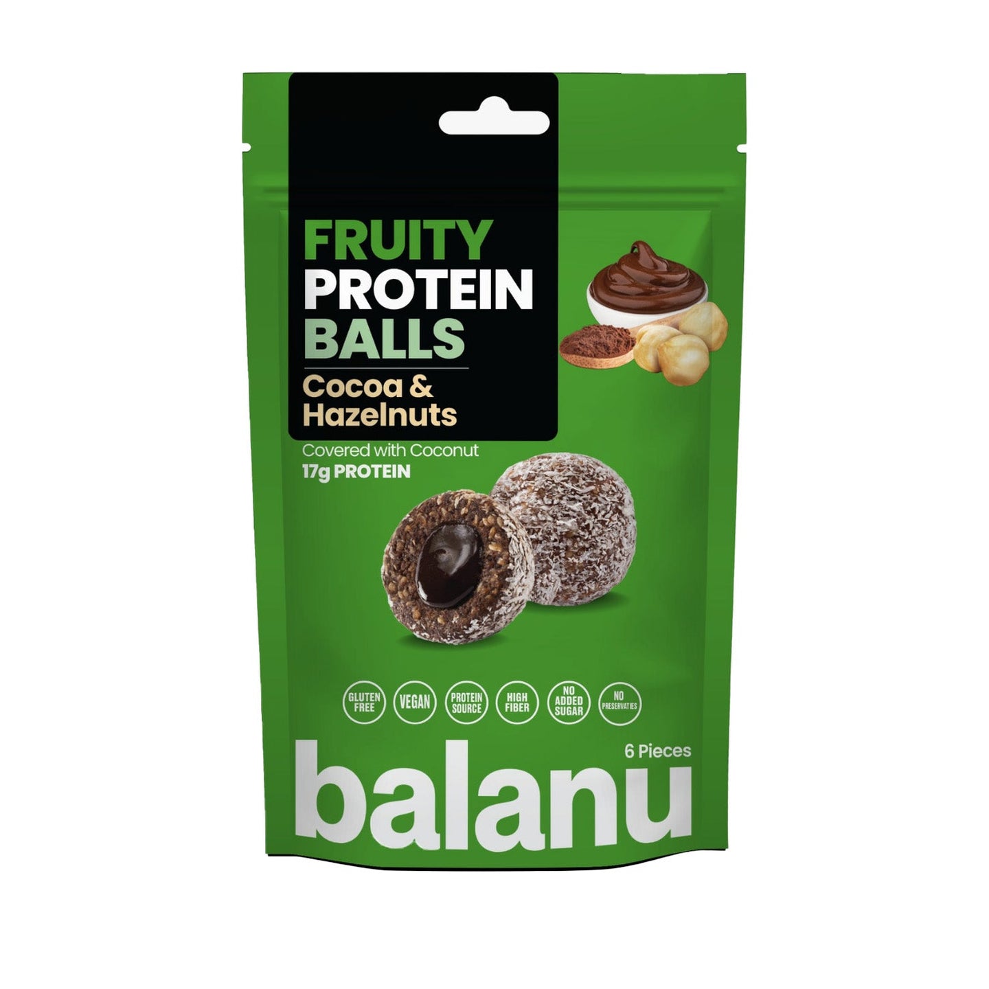 Balanu Fruity Protein Balls Cocoa & Hazelnuts 110 g-0