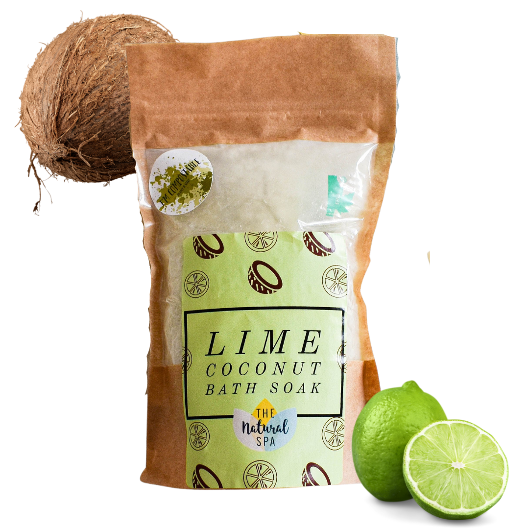 225g Lime and Coconut Bath Soak - Compostable pouch-0