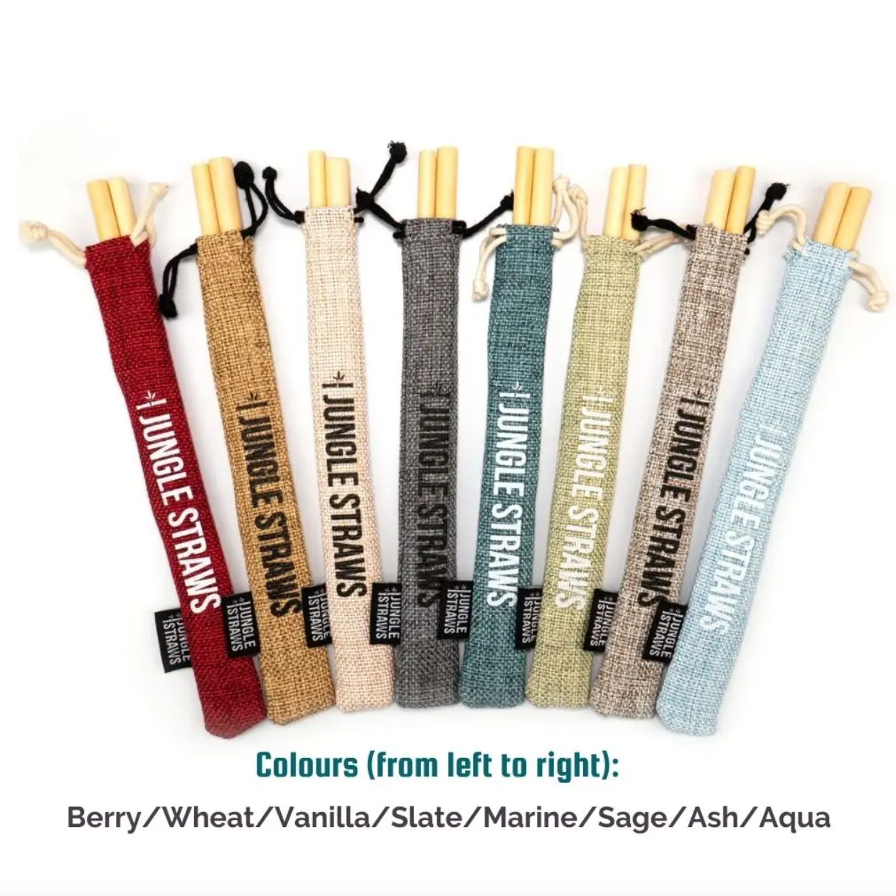 Reusable Bamboo Drinking Straws w/ Natural Jute Bag (Pack of 6)-13