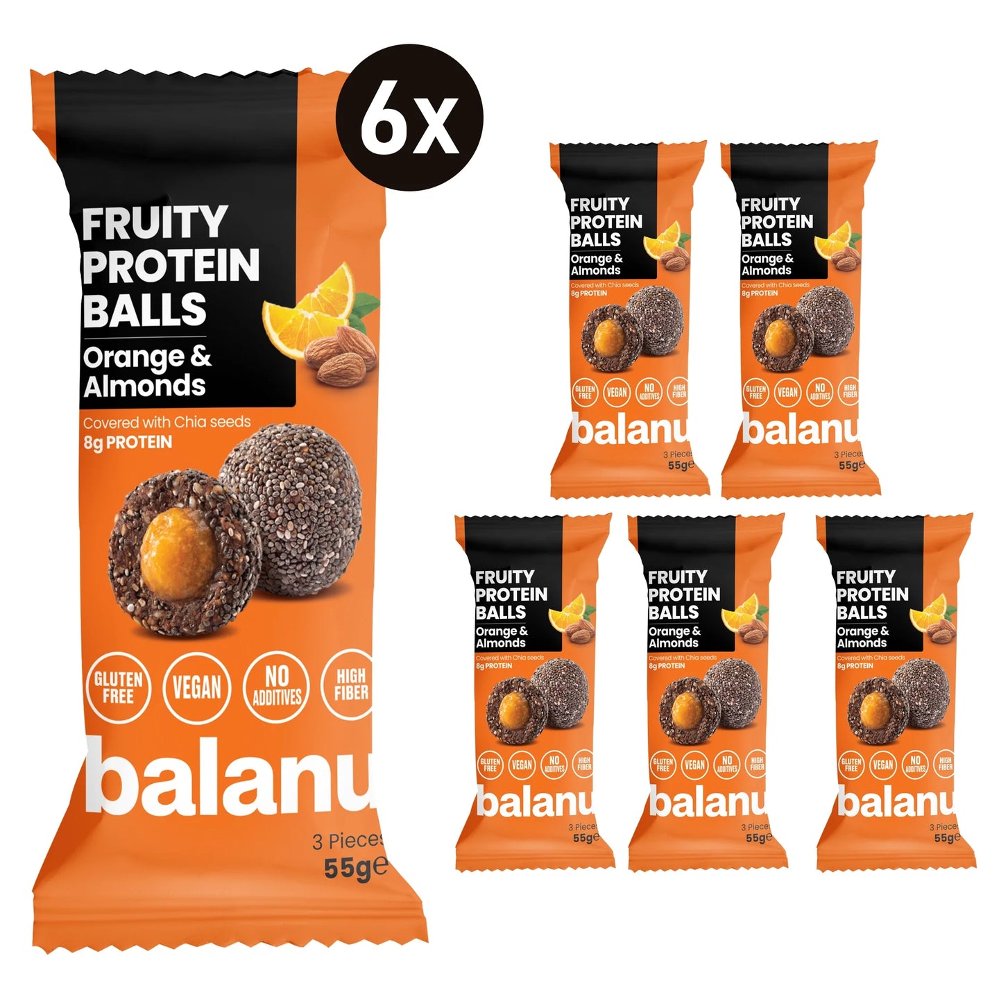 Balanu Fruity Protein Balls Orange & Almonds 55 g-0